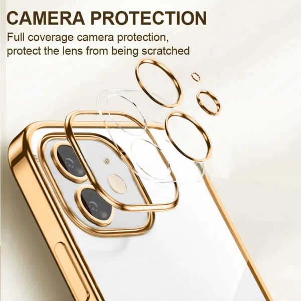 etui do iphone 12 mini premium golden z osłoną kamery, złote