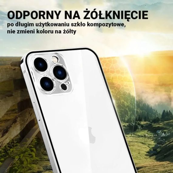 etui do iphone 14 pro max elite skin ultra cienkie, krystalicznie czyste z metalową ramką, złote (kopia)