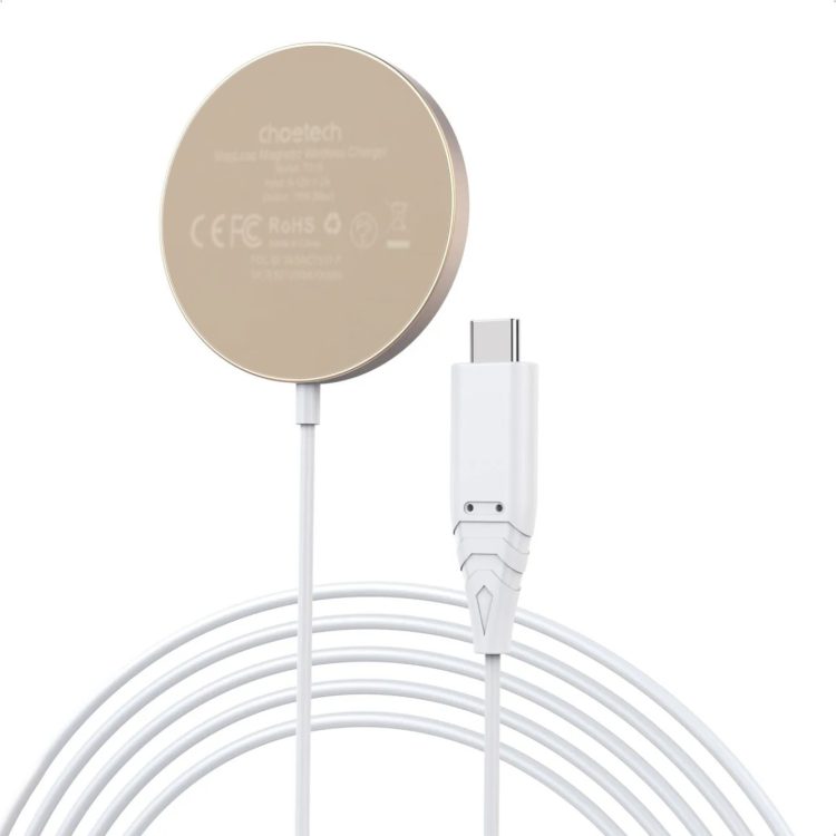 bezprzewodowa ładowarka magnetyczna 15w magsafe do iphone 12/13/14, złota