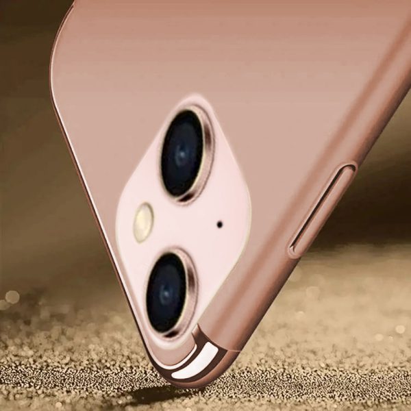 etui do iphone 13 mini eleganckie cienkie ze zdobieniami i widocznym logo, różowe złoto