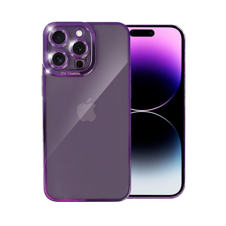etui do iphone 14 pro camera high pro z osłoną kamery, fioletowe