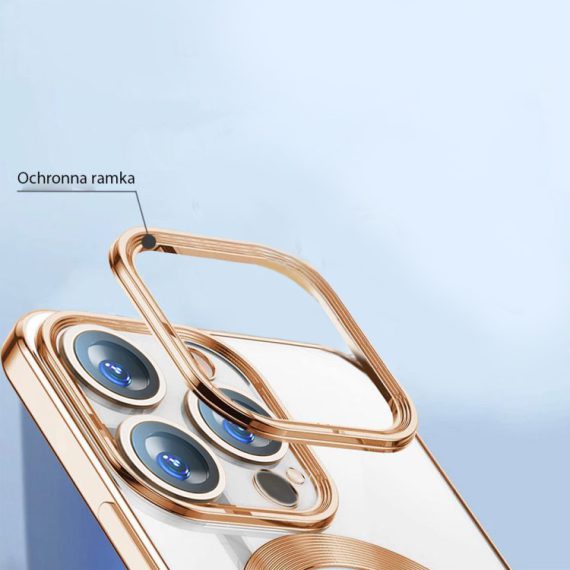 etui do iphone 14 pro max liquid gold magsafe, złote
