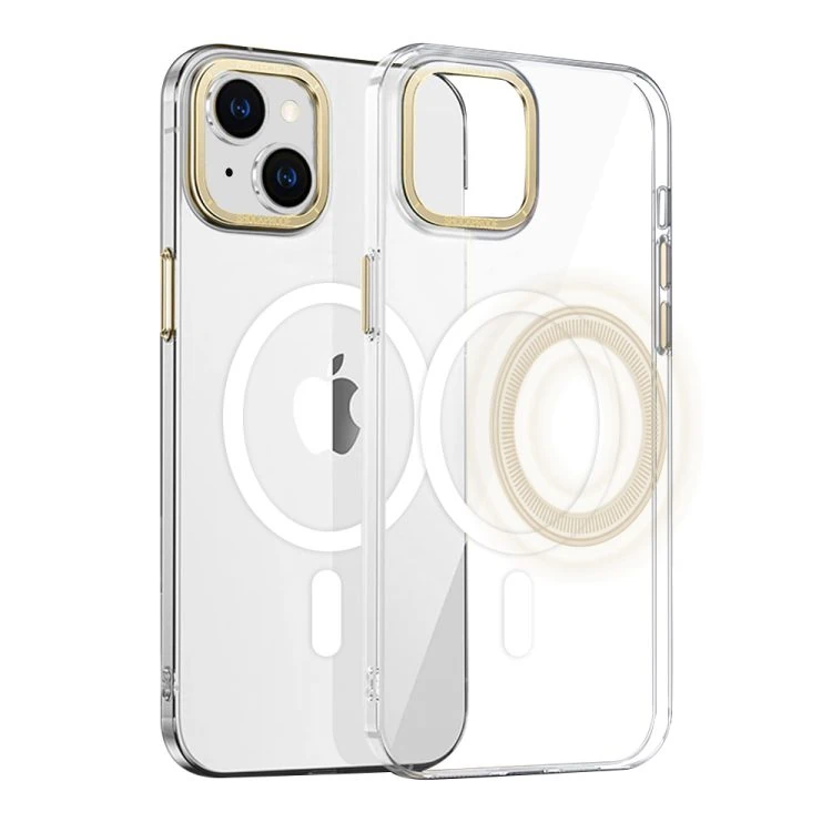 Etui do iPhone 14 Cam Ring MagSafe, twardy tył, przeźroczyste