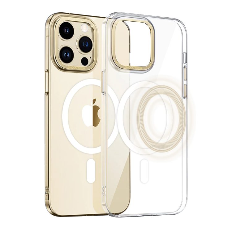 Etui do iPhone 14 Pro Cam Ring MagSafe, twardy tył, przeźroczyste