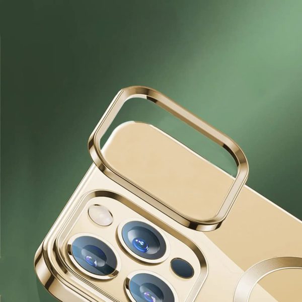 etui do iphone 14 pro magsafe luxury przeźroczyste, złote