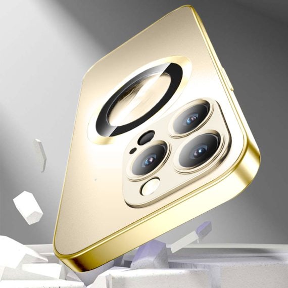 etui do iphone 14 pro max noble brush magsafe z widocznym logo i osłoną na aparat, głęboka purpura (kopia)