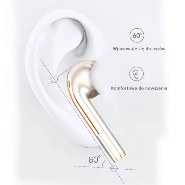 słuchawki sportowe douszne z bluetooth i pudełkiem ładującym kolor biały (kopia)