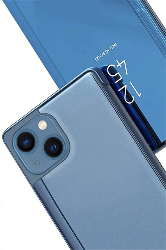 etui do iphone 13 mini blueview zamykane eleganckie lustrzane, niebieskie