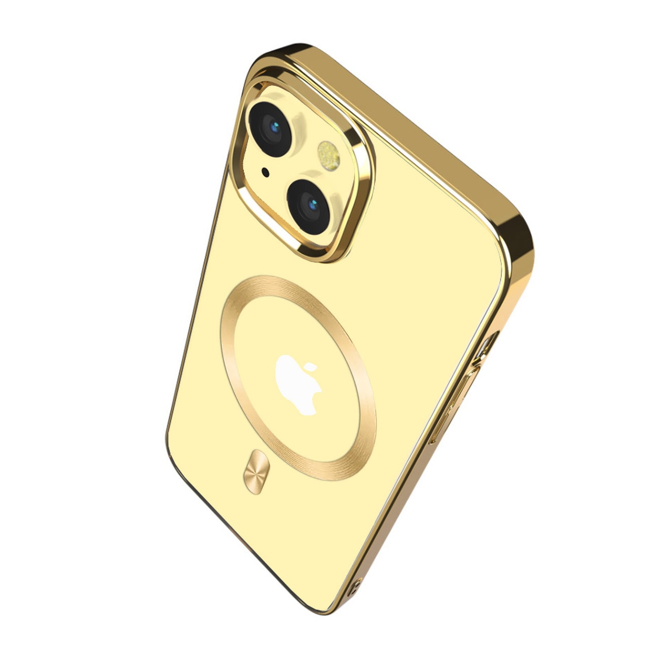 etui do iphone 14 magsafe luxury przeźroczyste, złote