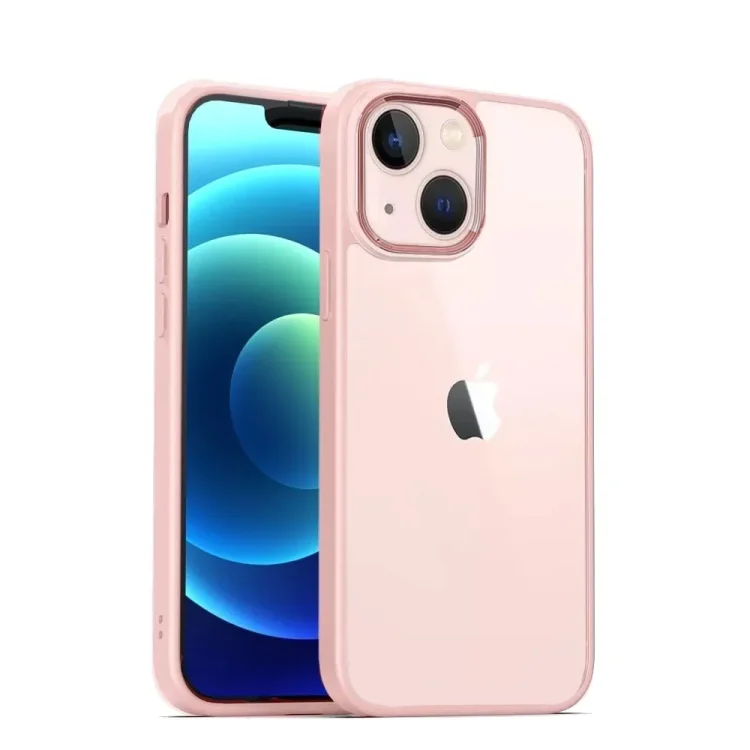 etui do iphone 13 camera hybrid szklany tył, ramka pudrowy róż (kopia)