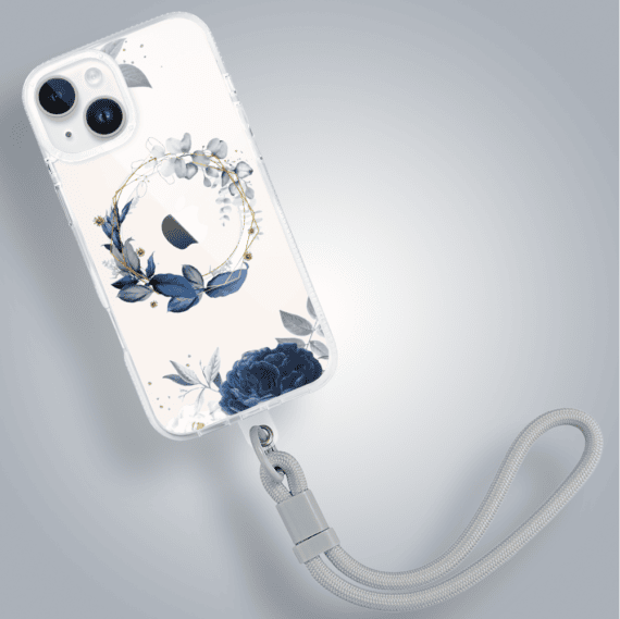 Etui do iPhone 14, Flower MagSafe, niebieskie kwiaty, przeźroczyste (3)