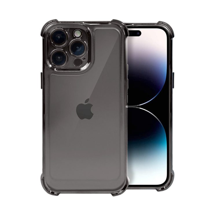 etui do iphone 14 pro max hybrid elegance anti shock z osłoną aparat i poduszkami, czarne