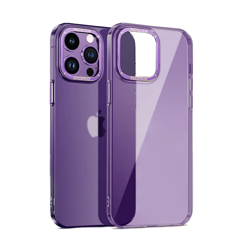 Etui do iPhone 14 Pro Cam Ring, twardy tył, purpurowe, fioletowe