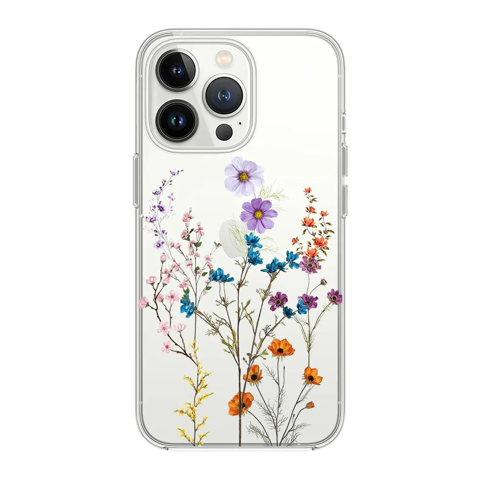Etui do iPhone 15 Pro Max, kwiaty różnokolorowe