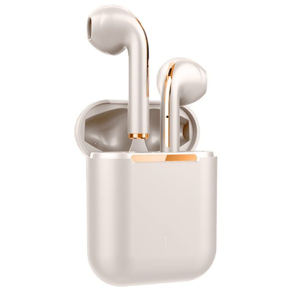 Bezprzewodowe słuchawki z etui do iPhone, złote