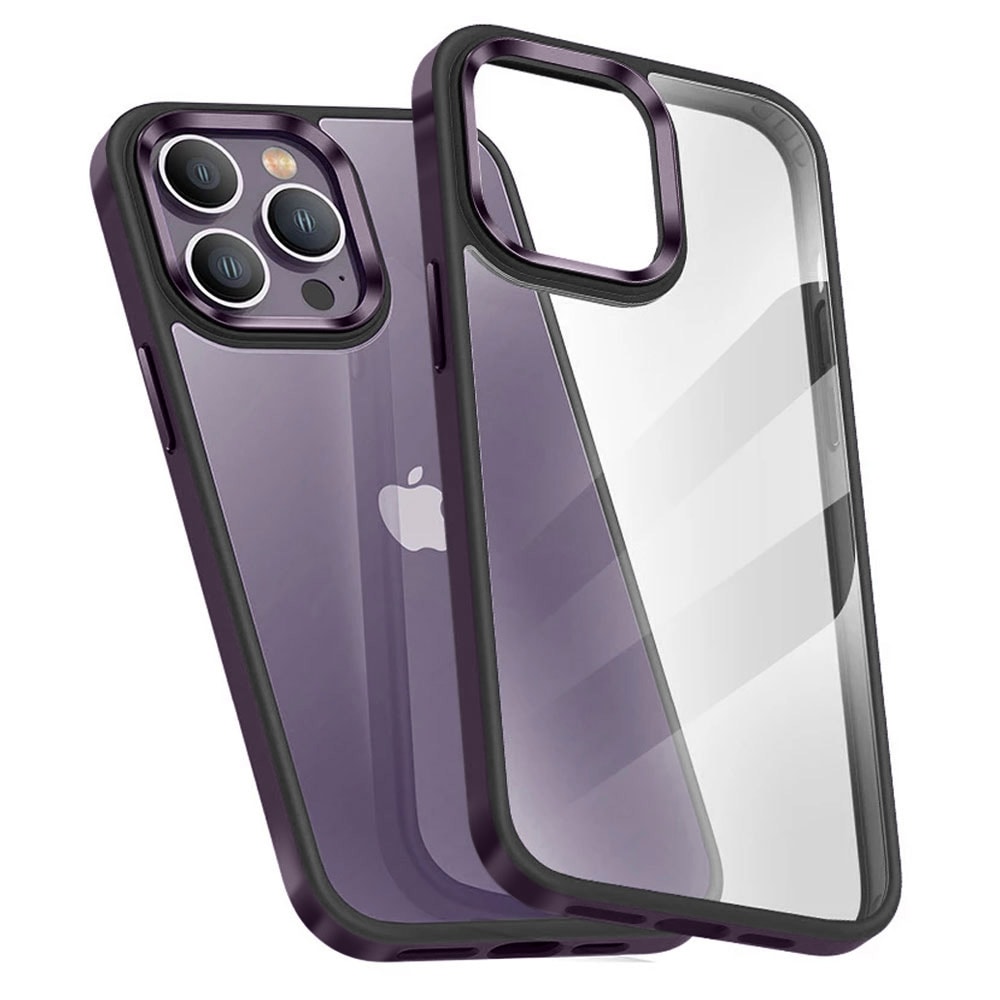 Etui do iPhone 14 Pro elegant Hybrid Color, krystaliczny tył, ciemna purpura