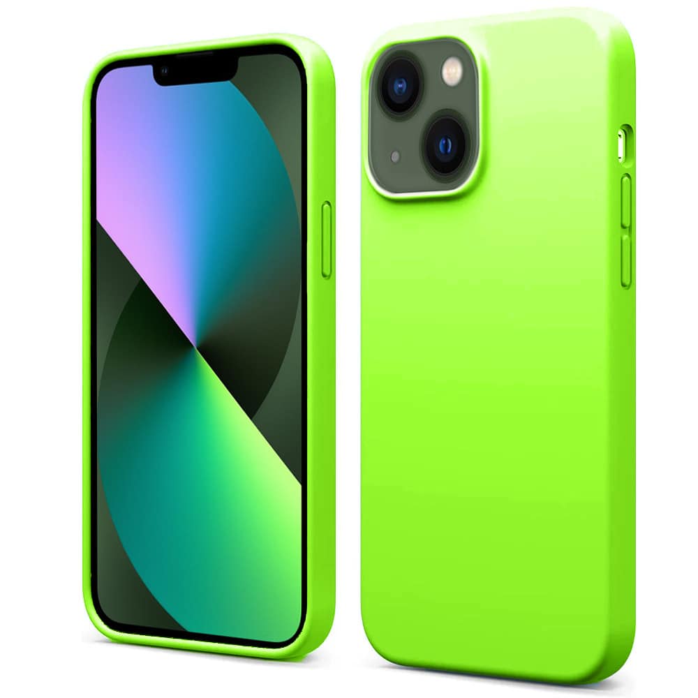 etui do iphone 14 silikonowe z mikrofibrą soft touch, intensywnie zielone (kopia)