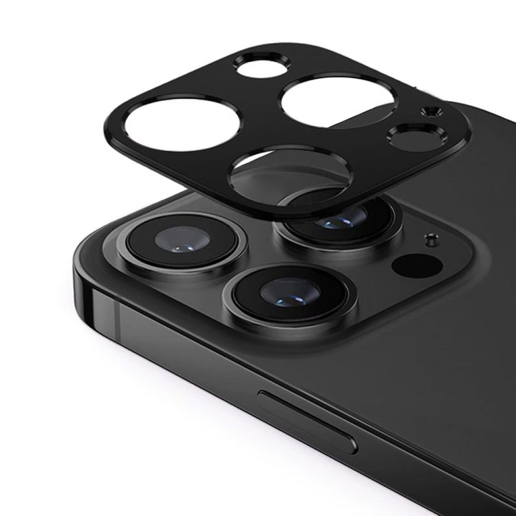 iPhone 14 Pro Max gładka metalowa osłona na cały aparat, czarna
