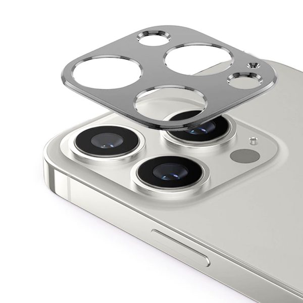 iPhone 14 Pro Max gładka metalowa osłona na cały aparat, srebrna