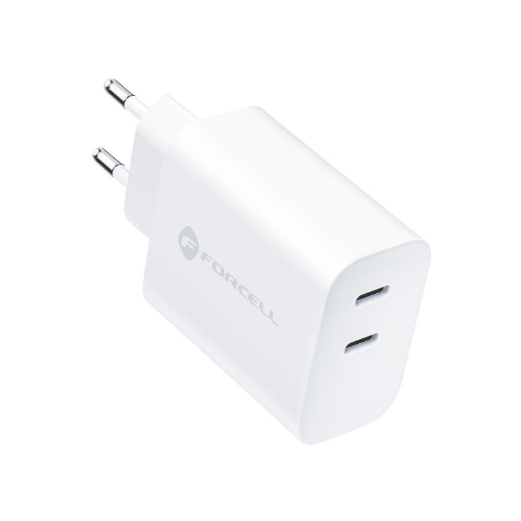 Ładowarka sieciowa ze złączem USB typ C - 3A, 35W z dwoma portami USB C i funkcją ładowania PD i QC 4.0