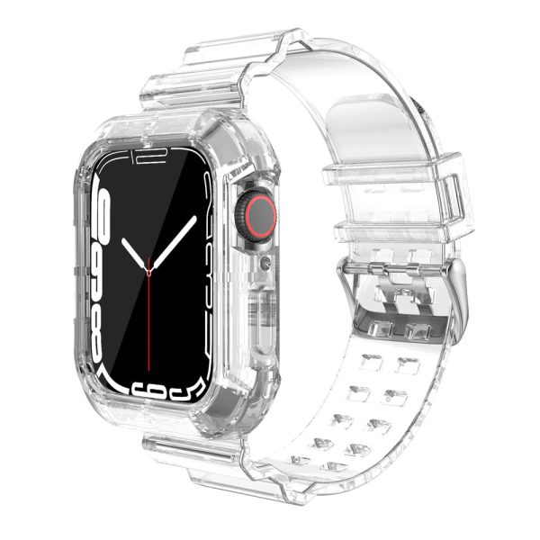 silikonowy zestaw pasek i etui obudowa do zegarka apple watch 6/5/4/se 40 mm – przeźroczyste