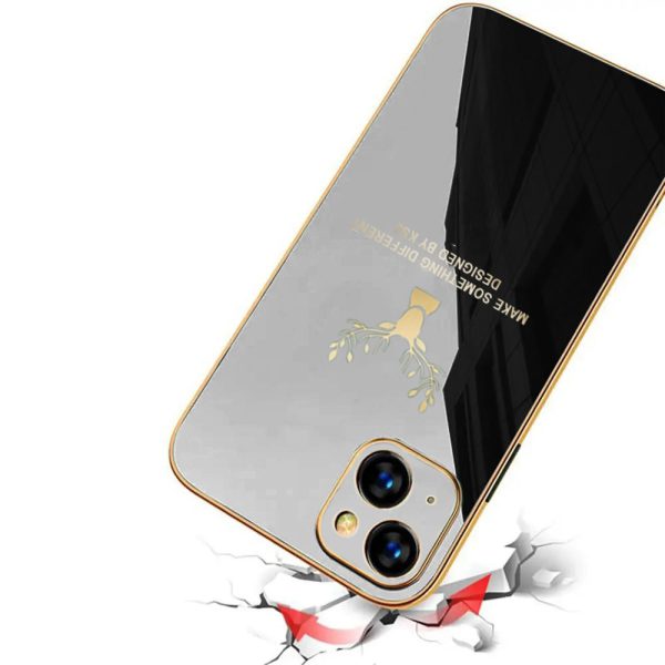 surphy do iphone 13 mini z nadrukiem, ciemna patyna ze złotą ramką (kopia)