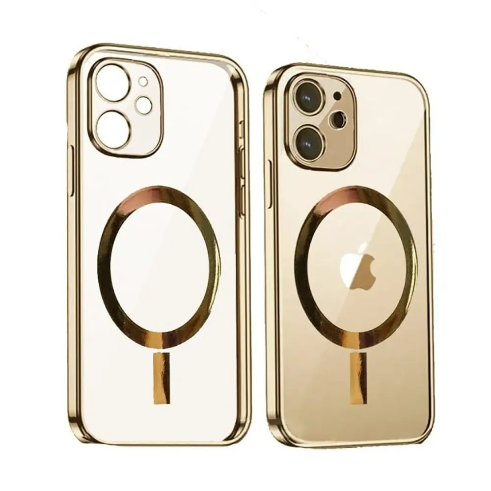 Etui do iPhone 12 premium golden MagSafe z osłoną kamery, złote