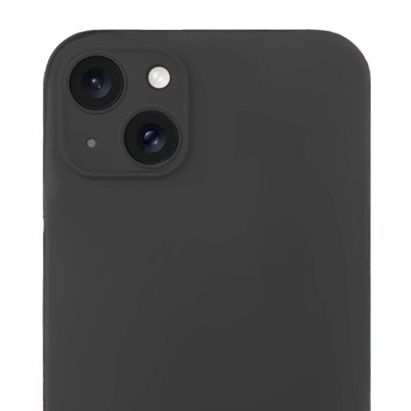Etui do iPhone 14 Plus silikonowe z mikrofibrą soft touch z osłoną na aparat, czarne (3)