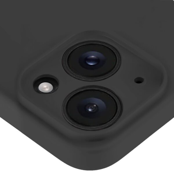 Etui do iPhone 14 Plus silikonowe z mikrofibrą soft touch z osłoną na aparat, czarne (5)