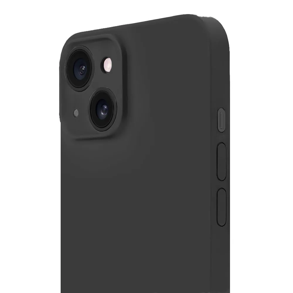 Etui do iPhone 14 Plus silikonowe z mikrofibrą soft touch z osłoną na aparat, czarne (6)