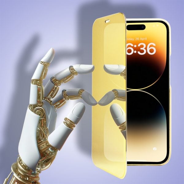 etui do iphone 14 pro goldview zamykane eleganckie lustrzane, złote