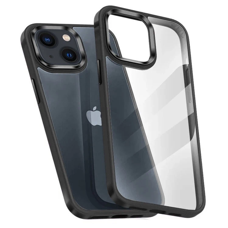 Etui do iPhone 13 elegant Hybrid Color, krystaliczny tył, czarne