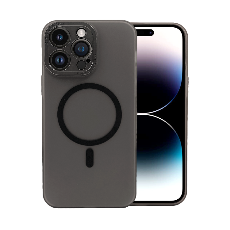 etui do iphone 14 pro max gold crown protective matte, matowe z magsafe, półprzeźroczyste grafitowe
