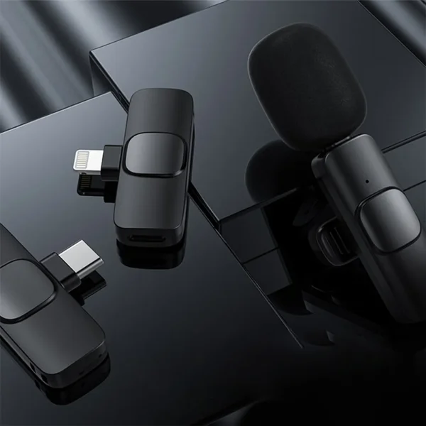 mikrofon bezprzewodowy krawatowy dla iphone lightning, 2 w zestawie, czarny
