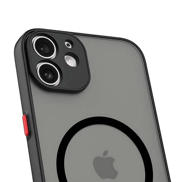 etui do iphone 12 magsafe półprzeźroczyste matowe z ochroną aparatu, czarne