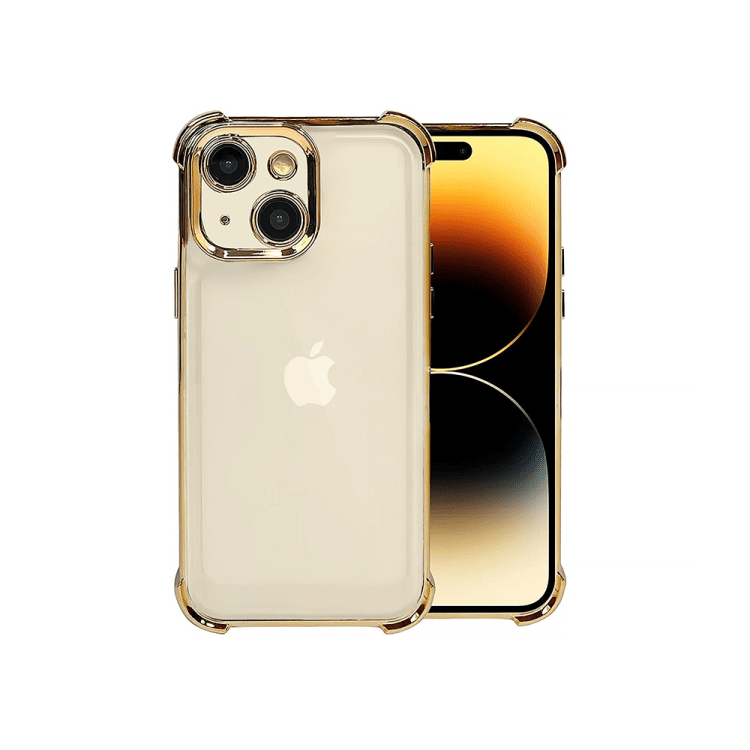 etui do iphone 14 hybrid elegance anti shock z osłoną na aparat i poduszkami, czarne