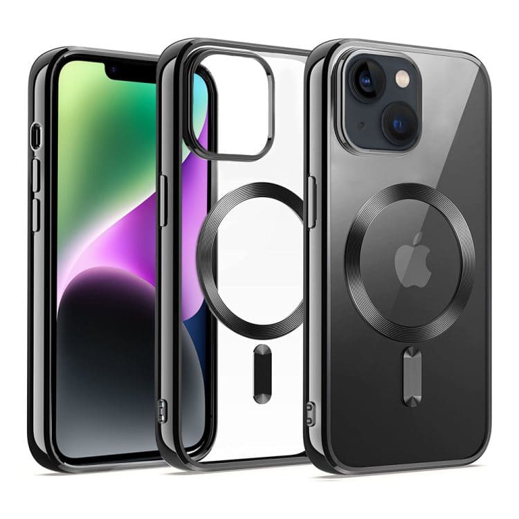 etui do iphone 13 magsafe luxury protect przeźroczyste, czarne