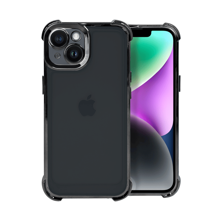 etui do iphone 13 mini hybrid elegance anti shock z osłoną na aparat i poduszkami, czarne