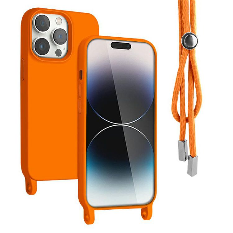etui do iphone 14 pro wzmacniane crossbody z czarną smyczą jak torebka (kopia)