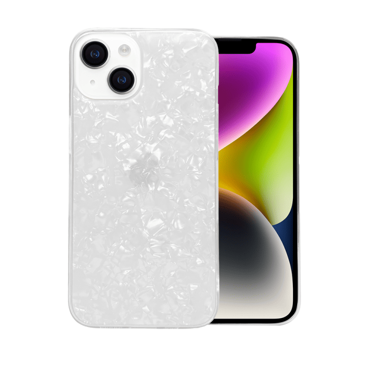 etui do iphone 13 kryształowe perłowe, białe
