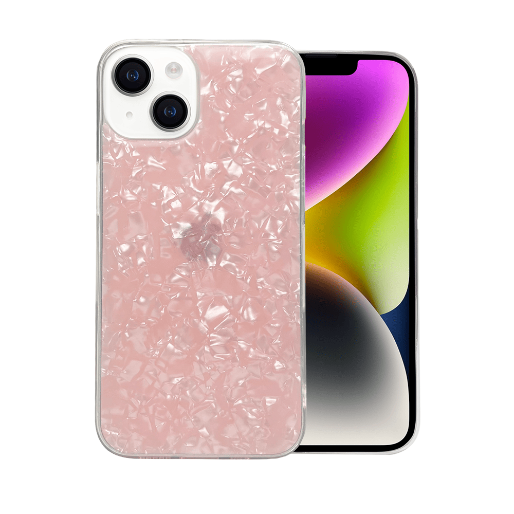 Etui do iPhone 14 kryształowe perłowe, różowe