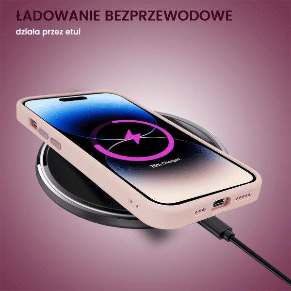 etui do iphone 14 pro max elegant mix z magsafe, twardy matowy tył, różowe