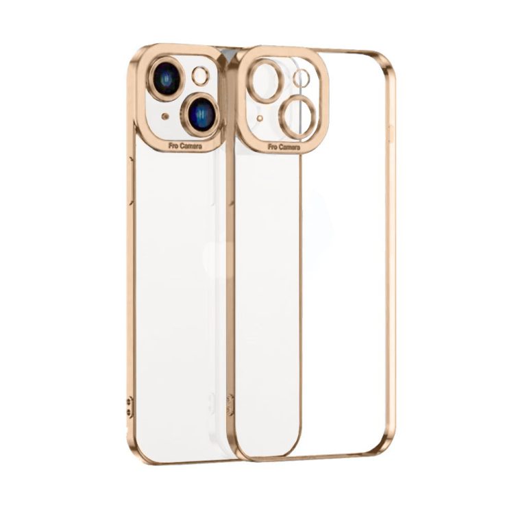 etui do iphone 14 pro max camera high pro z osłoną kamery, czerwone złoto