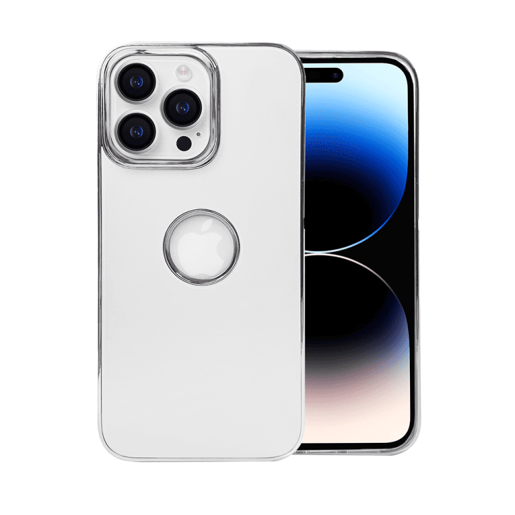etui do iphone 14 pro max noble case z widocznym logo, pudrowy róż, złota ramka (kopia)