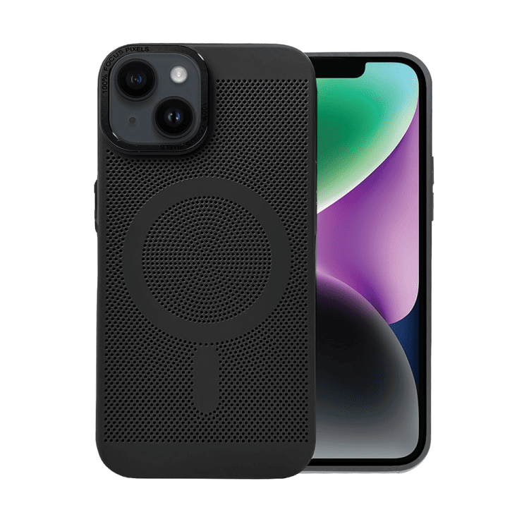 etui iphone 14 breathable cam ring, oddychające z magsafe, czarne