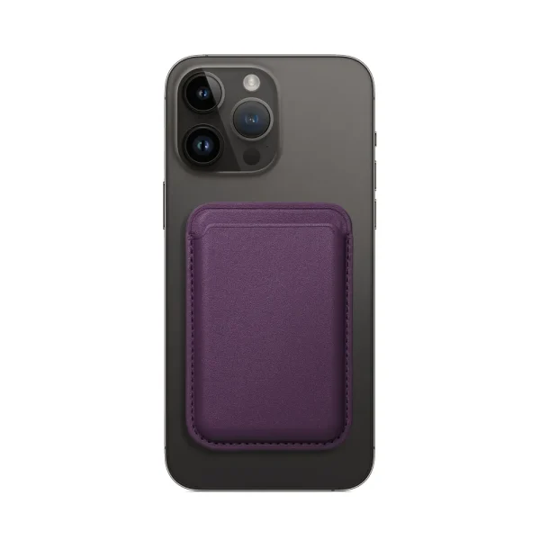 portfel magnetyczny leather mag wallet, ciemna purpura