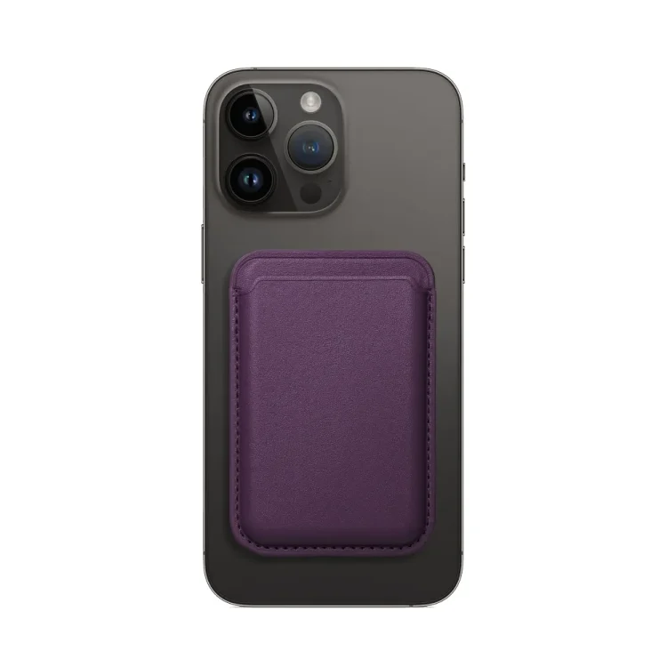 portfel magnetyczny leather mag wallet, ciemna purpura