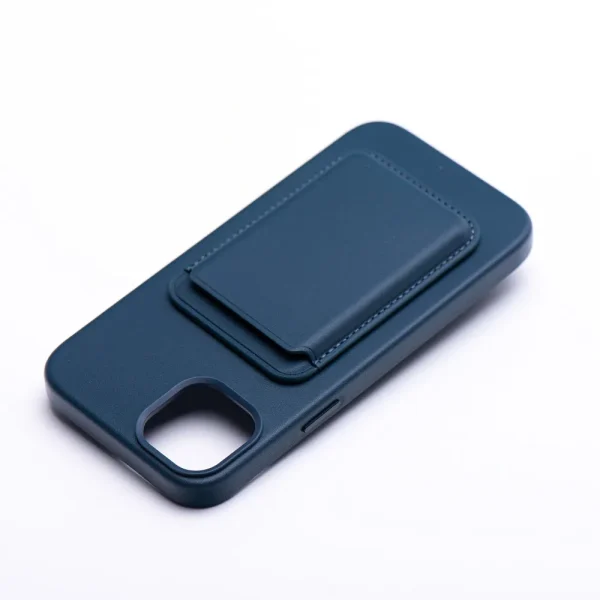 portfel magnetyczny leather mag wallet, granatowy