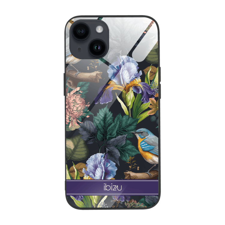 etui do iphone 13, ibizu, szklany tył, symfonia natury, czarne