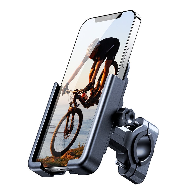 Metalowy uchwyt na telefon do roweru, hulajnogi, czarny
